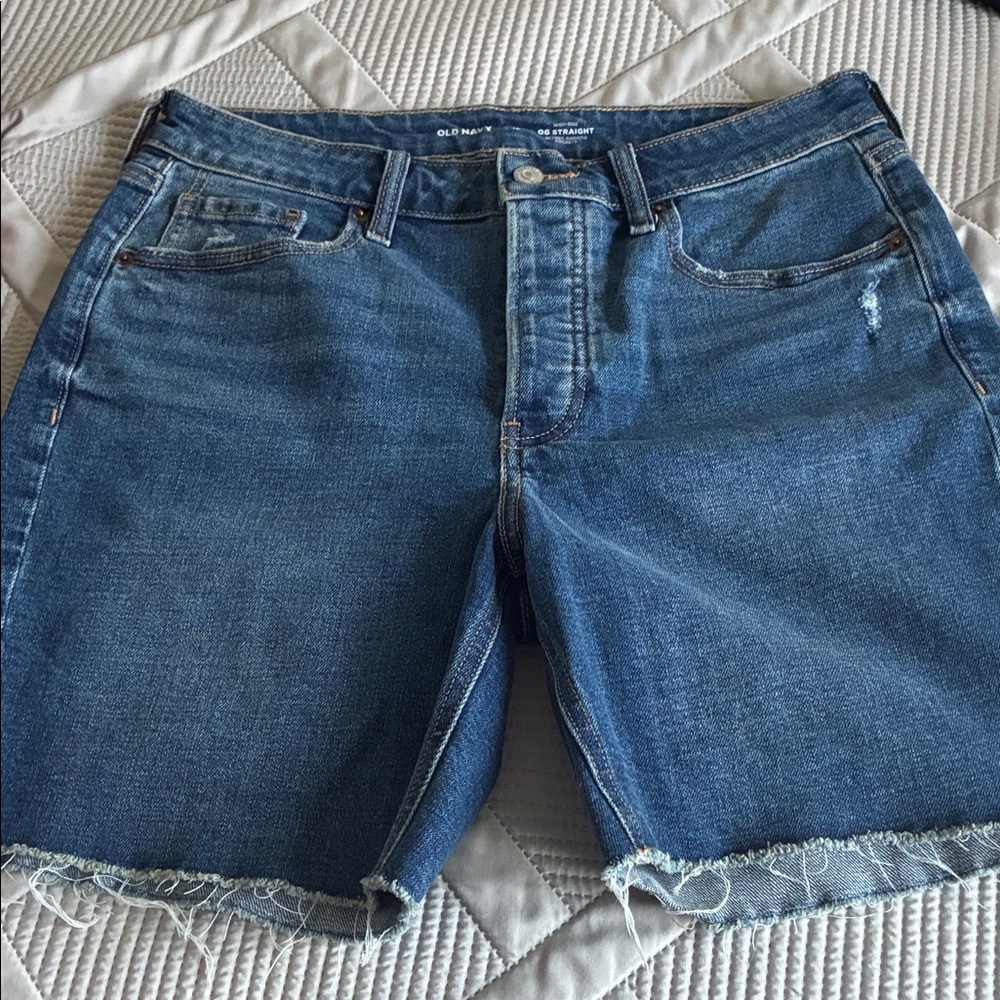Old Navy Blue Frayed Denim Cutoff Shorts
